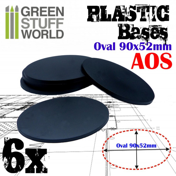 Plastic Bases - Oval Pill 90 x 52 mm (6)