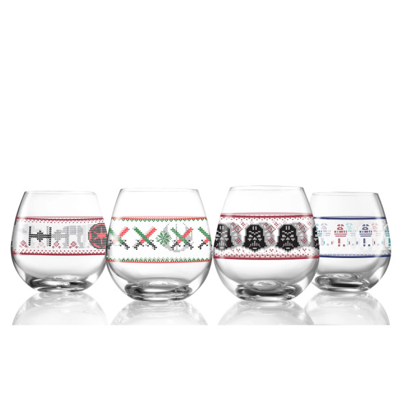 Star Wars Ugly Sweater Stemless Wine Glasses, Set of 4