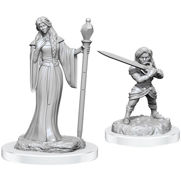 Critical Role Unpainted Miniatures: Human Wizard & Halfling Holy Warrior