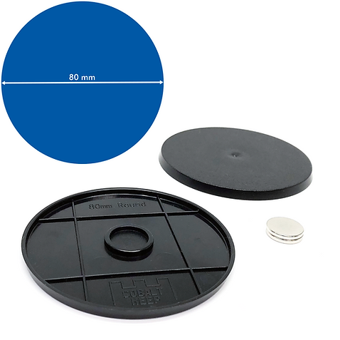 Round - 80mm Base - 2 Pack with included Magnets