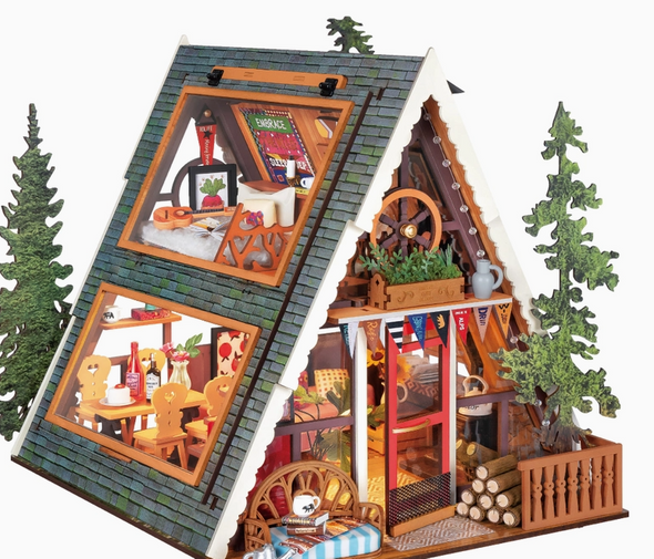 Miniature House Kit: A-Frame Cabin