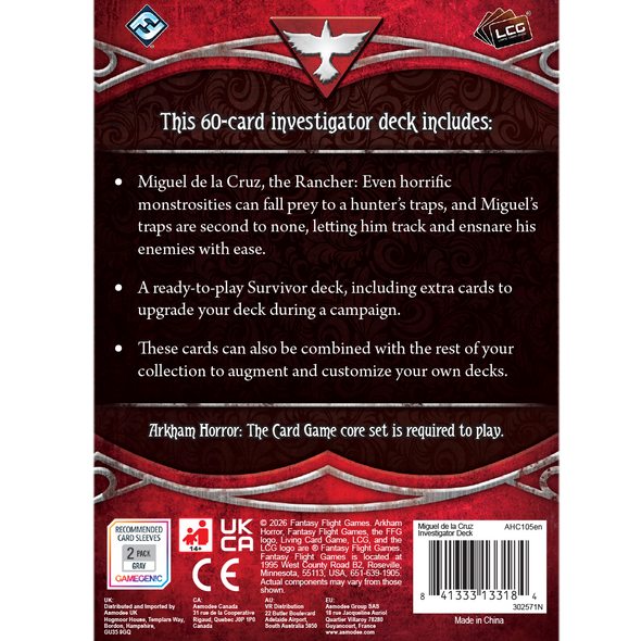 Arkham Horror: The Card Game - Miguel de la Cruz Investigator Deck