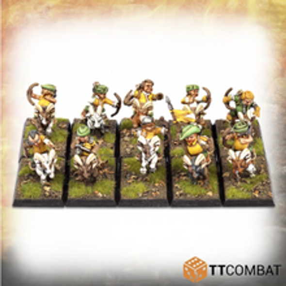 28mm Fantasy: Halfling Goat Rider Archers (10)