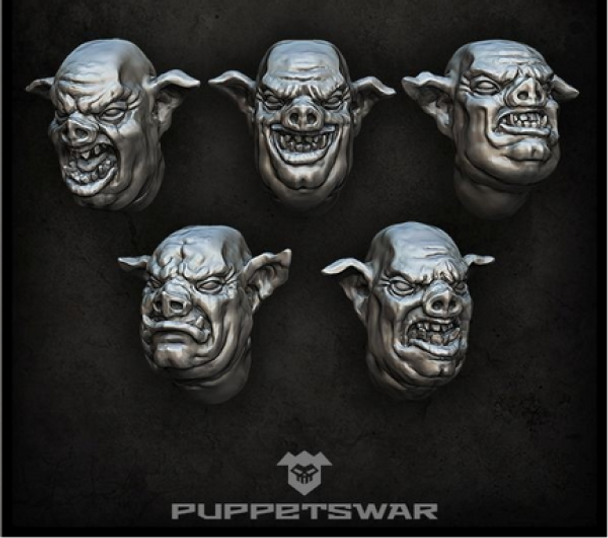Puppetswar: (Accessory) Pig Hybrid Heads (5)