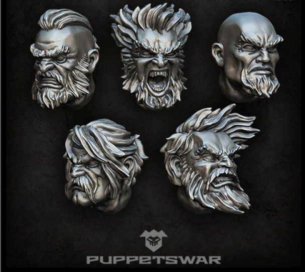 Puppetswar: (Accessory) Norsemen Heads (5)