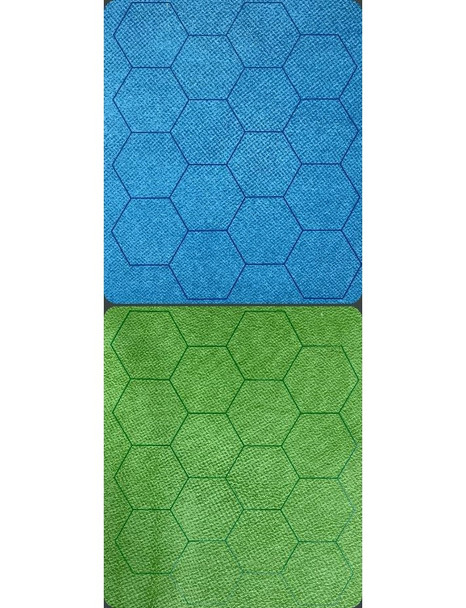Battlemat: 1 inch Reversable Blue/Green Hexes(23.5x26)
