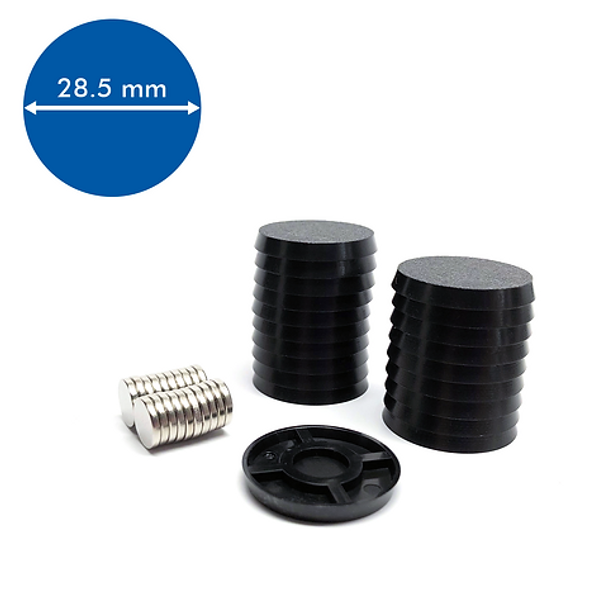 Round - 28.5mm Base with included Magnets - 20 Pack