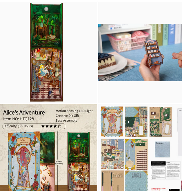 Diy Miniature House Book Nook Kit: Alice's Adventure