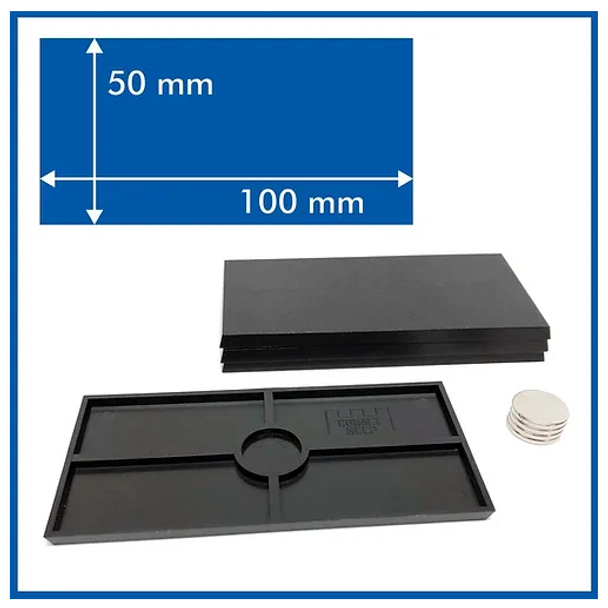 Rectangle - 100mm x 50mm Base with included Magnets - 4 Pack