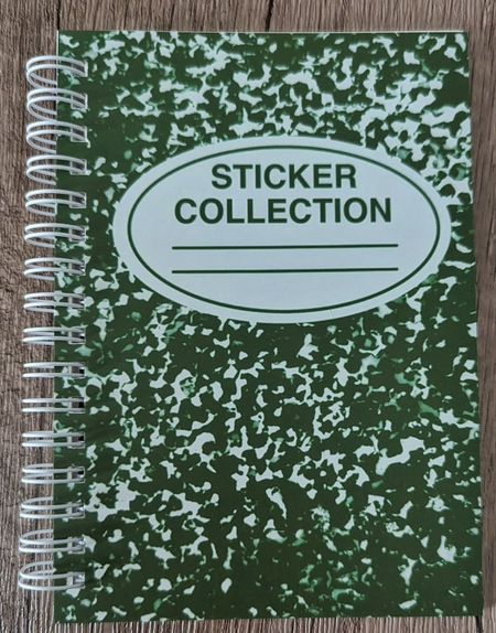 Green Composition Notebook - Reusable Sticker Book - 50 Page
