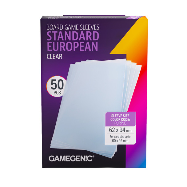 Board Game Sleeves Standard European Clear