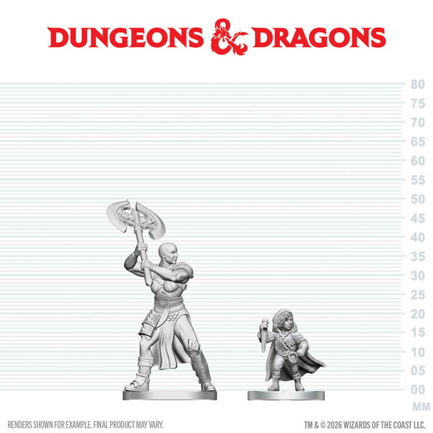 DND NOLZUR'S MARVELOUS UNPAINTED MINIATURES: W29 GOLIATH BARBARIAN N HALFLING ROGUE