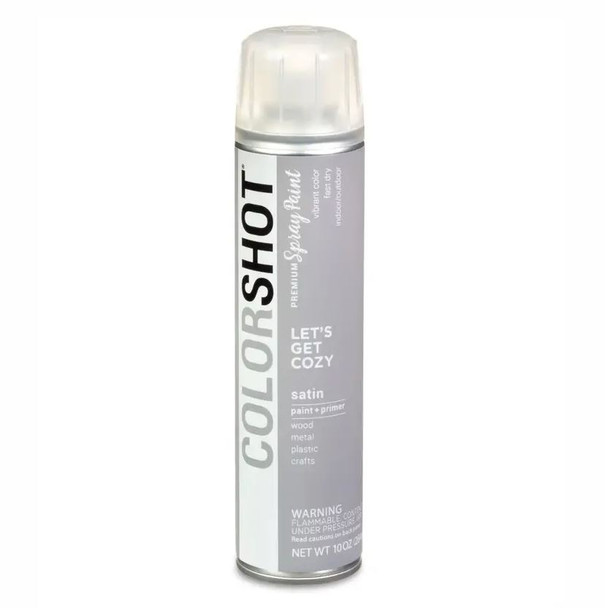 Colorshot Satin Spray Paint Let's Get Cozy (Light Gray) 10 oz.