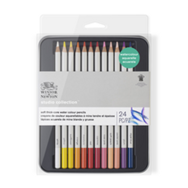 W&N Soft Thick-core Water Colour Pencils 24 pc