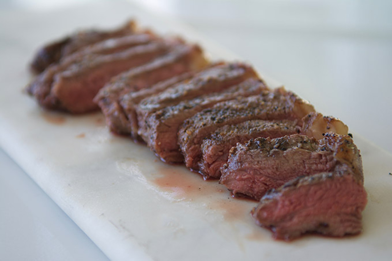 Organic New York Strip Steak Cooked