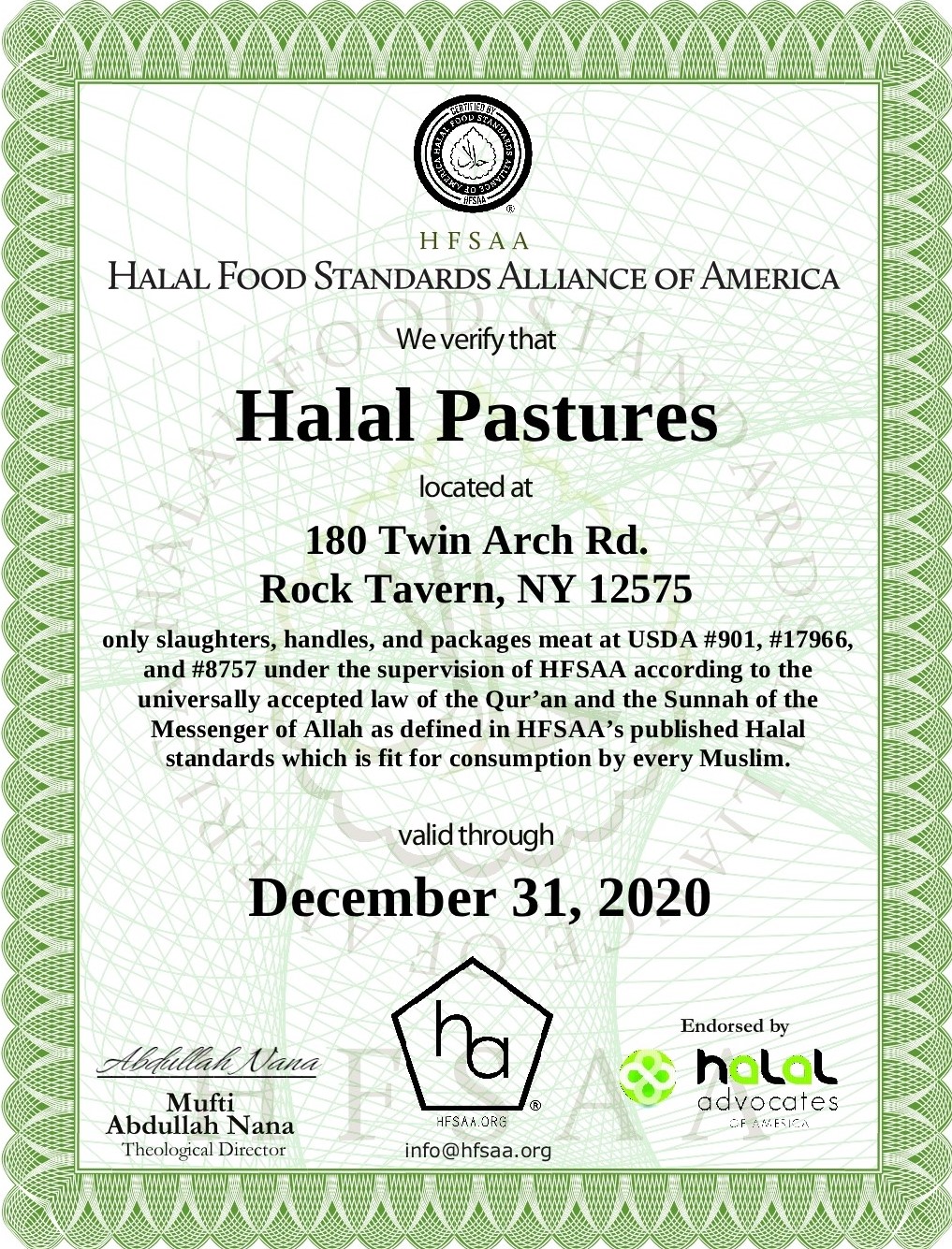 HALAL Certificate  OSS Middle East Certification