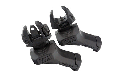 F.A.B. Defense Off Set Flip Up Sights for Tactical Rifles - Black