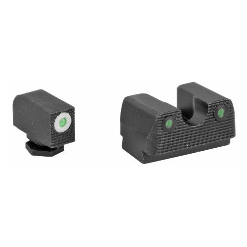 Rival Arms Tritium Night Sights for Glock 17/19 * Green Tritium with White Outline