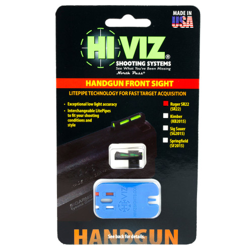 Hi-Viz LiteWave Front Sight for Ruger SR22 Pistols with Adjustable Rear Sight