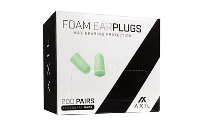 AXIL Foam Ear Plugs - 200 Pair Box for Comfortable Hearing Protection
