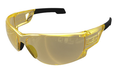 Mechanix Wear Type-N Safety Eyewear with Amber Lenses - Black Wraparound Impact-Resistant Glasses