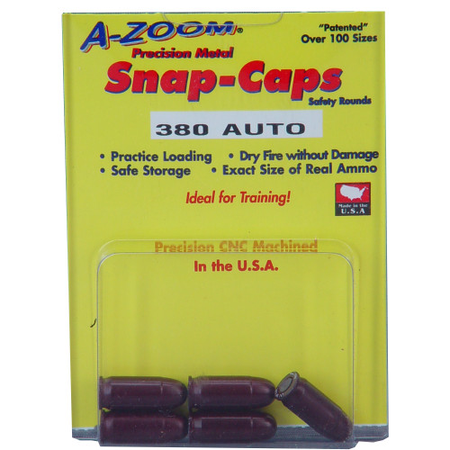 A-Zoom 15113 .380 ACP Aluminum Snap Caps * Safe Firing and Function Testing Training Rounds