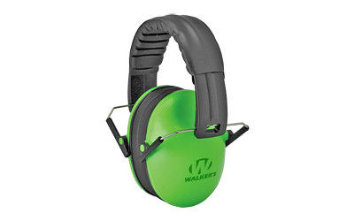 Walker's GWP-FKDM-LG Ultra Compact Baby & Kids Folding Ear Muffs in Lime Green