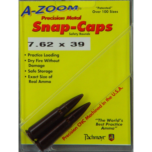 A-Zoom 12234 Precision Aluminum 7.62x39 Snap Caps - 2 Pack for Safe Firearm Practice
