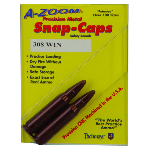 A-Zoom AZ12228 Snap Caps for 308 Winchester * Precision Aluminum Training Rounds, 2 Pack