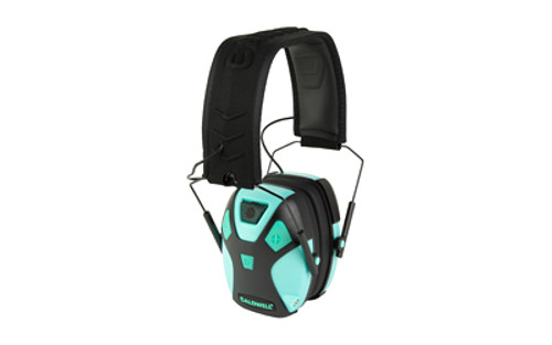 Caldwell E-Max Pro Electronic Earmuff in Aqua - Enhanced Hearing Protection for Shooting and Hunting