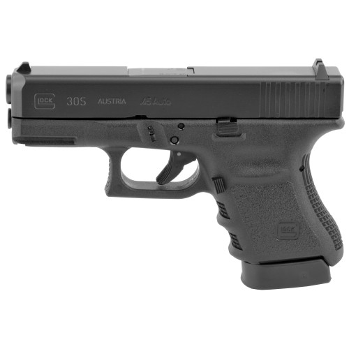 GLOCK 30S, Striker Fired, Semi-automatic, Polymer Frame Pistol, Sub-Compact, 45 ACP, 3.78 Barrel, Matte Finish, Black, Fixed Sights, 10 Rounds, 2 Magazines PH3050201