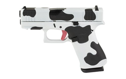 GLOCK 43X 9mm Sub-Compact Striker Fired Pistol with Cow Print Finish (Part #UX4350204FRNMOO)
