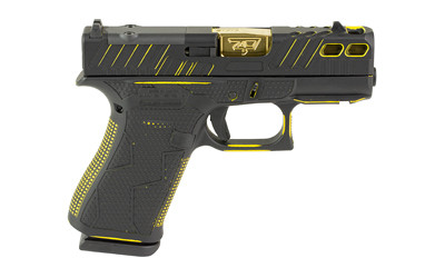 GLOCK 43X 9mm Sub-Compact Pistol with Custom Distressed Black and Yellow Cerakote Finish - Model PX4350201FRMOS