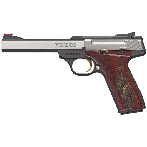 Browning Buck Mark Model BRN051543490 22 LR Semi-Automatic Pistol with 5.5-inch Barrel and Fiber Optic Sights Browning Buck Mark Model BRN051543490 22 LR Semi-Automatic Pistol with 5.5-inch Barrel and Fiber Optic Sights