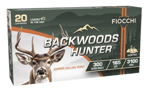Fiocchi Ammunition Backwoods Hunter 300 Winchester Magnum 165-Grain Copper Bullets, 20 Rds per Box Fiocchi Ammunition Backwoods Hunter 300 Winchester Magnum 165-Grain Copper Bullets, 20 Rds per Box