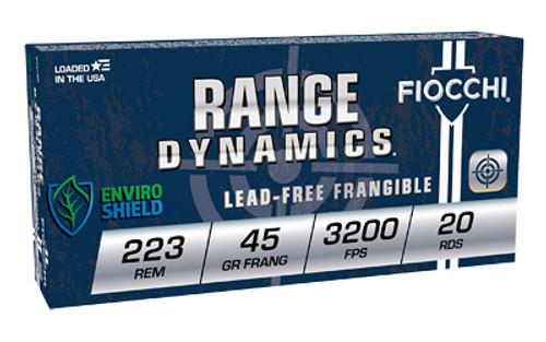 Fiocchi Ammunition Range Dynamics .223 Remington Frangible 45 Grain - Box of 20 Fiocchi Ammunition Range Dynamics .223 Remington Frangible 45 Grain - Box of 20