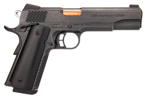 Kimber 45th Anniversary 45 ACP Semi-Auto Pistol with Distressed Bluing and Buffalo Horn Grips