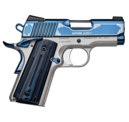 Kimber Sapphire Ultra II 45 ACP Semi-Auto Pistol with Bright Blue PVD Finish and Tritium Sights