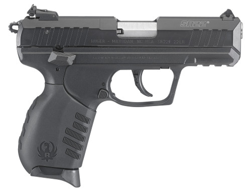 Ruger SR22 22LR Semi-Auto Pistol with Black Anodized Finish and Adjustable 3-Dot Sights