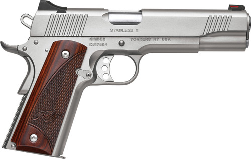 Kimber Stainless II 10mm Semi-Auto Pistol with 8+1 Capacity and Satin Silver Finish