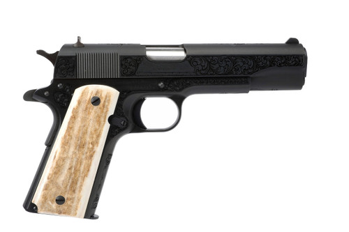 Colt Government Classic .45 ACP Semi-Auto Pistol with Steel Frame and American Elk Stag Grips
