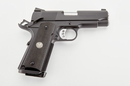 Wilson Combat CA Professional 45 ACP Semi-Auto Pistol with Black Armor-Tuff Finish and Checkered Cocobolo Grips