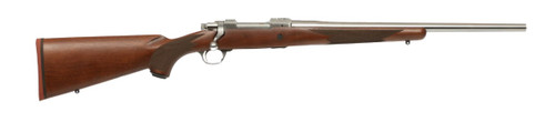Ruger M77 Hawkeye Bolt Action Rifle in 450 Bushmaster with Brushed Stainless Finish and Checkered Walnut Stock
