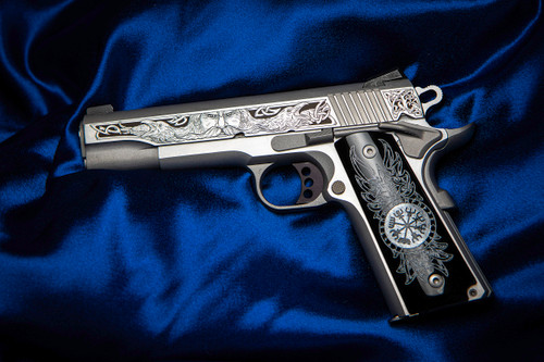 Colt Delta Elite ODIN 10mm Semi-Auto Pistol with Stainless Steel Finish and Engraved Black Grips