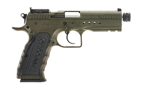Tanfoglio Defiant Tactical Pro 9mm Pistol with 4.5-inch Threaded Barrel - Olive Drab Green