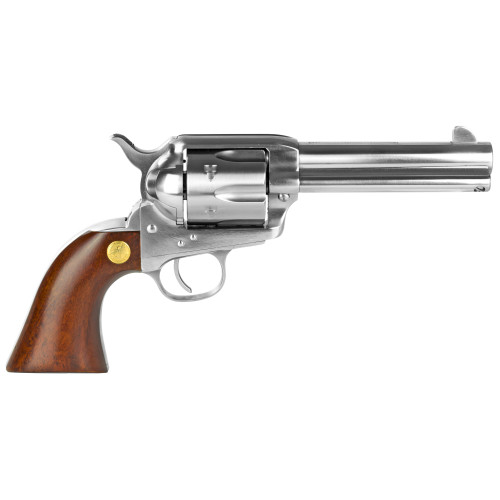 Cimarron Mod P 45 Long Colt Revolver with 4.75-Inch Barrel in Stainless Steel