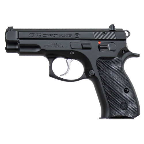 CZ 75 Compact 9mm Pistol with 3.7-inch Barrel, Manual Safety, Black Steel Finish