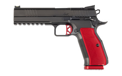 Dan Wesson DWX 9mm Pistol - 4.95 Inch Match-Grade Barrel, Full Size, Black and Red Finish