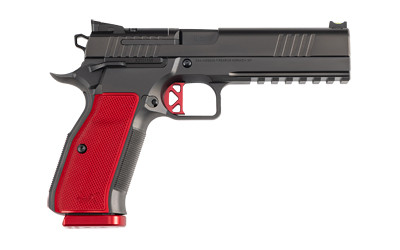 Dan Wesson DWX 9mm Pistol - 4.95 Inch Match-Grade Barrel, Full Size, Black and Red Finish