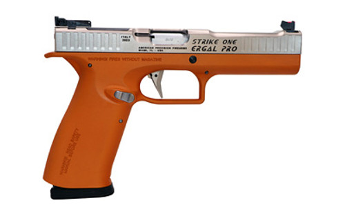 American Precision Firearms Strike One ERGAL Pro 9mm Semi-Automatic Pistol with 5-Inch Barrel and Orange Finish American Precision Firearms Strike One ERGAL Pro 9mm Semi-Automatic Pistol with 5-Inch Barrel and Orange Finish